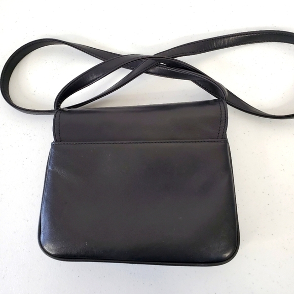 Giani Bernini Small Crossbody Bag Black Leather Flap Purse - Picture 2 of 13